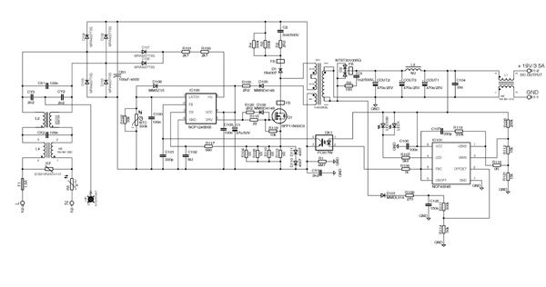 图4:65 W适配器电路图