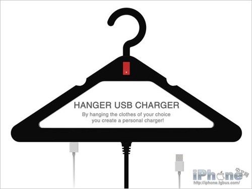 闲的蛋疼的iPhone衣架充电器